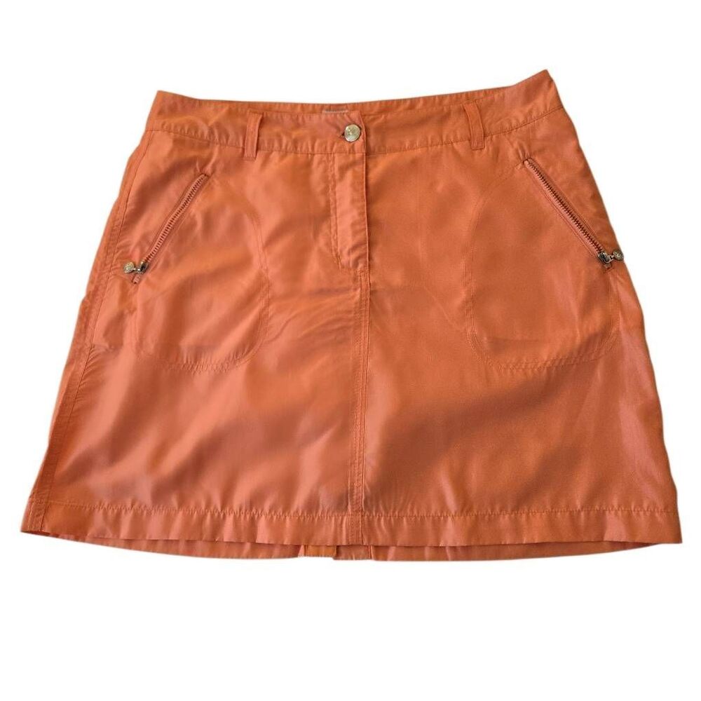 Daily Sports Womens Born In Sweden Performance Pencil Golf Skort Coral Sz 8
